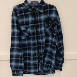 NWoT Jachs MFG Men's Heavyweight Flannel Button Up Shirt Size XL Blue $65 CC298